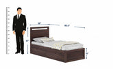 Livinn Solid Sheesham Wood Single Bed With Two Drawers (Walnut Finish)
